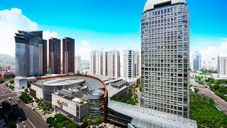 A Shenzhen MixC kereskedelmi és irodakomplexum madártávlatból.